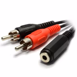 kenable 005910, 2 x RCA, Male, 3.5mm, Female, 2 m, Black