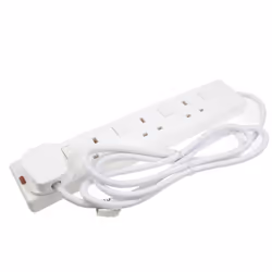 kenable 005938, 4 AC outlet(s), Type G (BS 1363), 220 - 240 V, 775 V, Type G (BS 1363), White