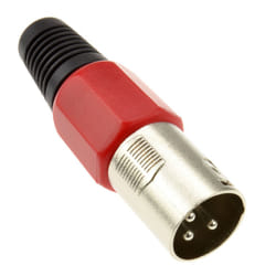 kenable XLR 3 Pin Male Microphone Solder Termination Plug for 8mm Cables RED