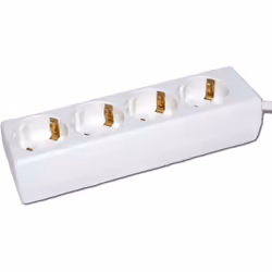 kenable 4 Way Gang European 16 Amp Mains Extension Schuko Sockets 3m White