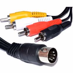 kenable 006109, DIN (5-pin), Male, 4 x RCA, Male, 1.2 m, Black