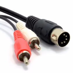 kenable 006110, DIN (5-pin), Male, 2 x RCA, Male, 1.2 m, Black