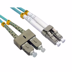 kenable OM3 Aqua Fibre Optic LC SC Duplex MM 50 125 Patch LSZH Cable 2m