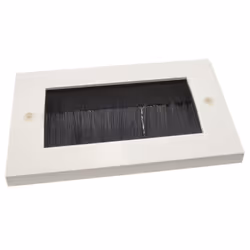 kenable BLACK BRUSH Faceplate for Cable Exit Wall Outlet UK Double Gang White