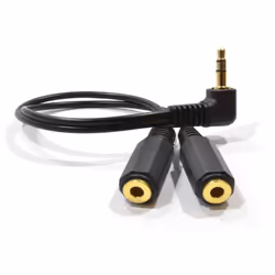kenable 3.5mm Right Angle Stereo Jack Audio Splitter Adapter Cable Lead 20cm