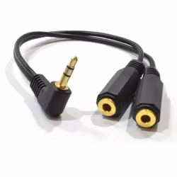kenable 3.5mm Right Angle Stereo Jack Audio Splitter Adapter Cable Lead 20cm