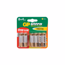 GP AA 1.5V Plus Ultra High Performance Alkaline Battery [12 Pack]
