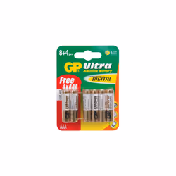 GP AAA 1.5V Plus Ultra High Performance Alkaline Battery [12 Pack]