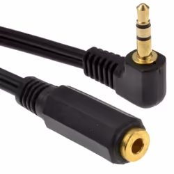 kenable 006477, 3.5mm, Male, 3.5mm, Female, 0.5 m, Black