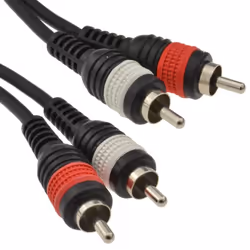 kenable 006519, 2 x RCA, Male, 2 x RCA, Male, 0.3 m, Black, Red, White