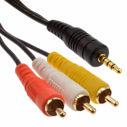 kenable 003161, 3.5mm, Male, 3 x RCA, Male, 2 m, Black