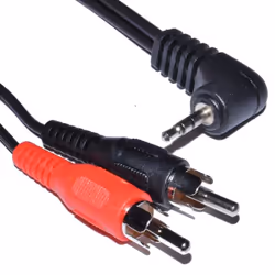 kenable 006616, 2.5mm, Male, 2 x RCA, Male, 1 m, Black, Red