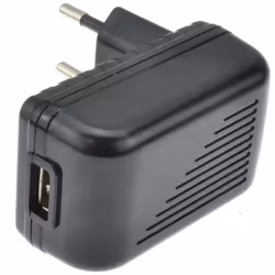 kenable Euro Travel Mains Plug Charger to USB for Charging Devices 2.1A Black