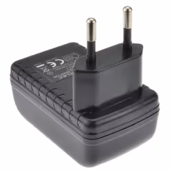 kenable Euro Travel Mains Plug Charger to USB for Charging Devices 2.1A Black