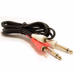 kenable Twin 6.35mm MONO Jack Plugs to RCA Phono Plugs OFC Audio Cable 0.5m