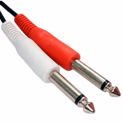kenable Twin 6.35mm MONO Jack Plugs to RCA Phono Plugs OFC Audio Cable 0.5m