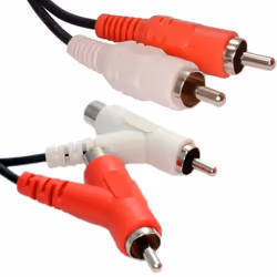 kenable 006690, 2 x RCA, Male, 2 x RCA, Male, 0.5 m, Black, Red, White