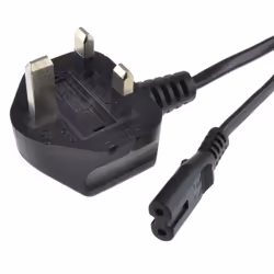 kenable Figure 8 Power Cable UK Plug to C7 Lead for LED or Smart TV Black 3m