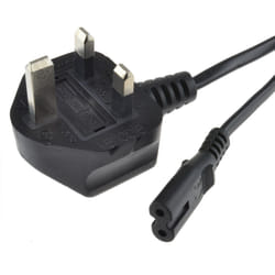 kenable Figure 8 Power Cable UK Plug to C7 Lead for LED or Smart TV Black  3m