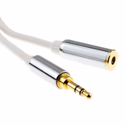 kenable PRO METAL WHITE 3.5mm Stereo Jack Headphone Extension Cable 3m