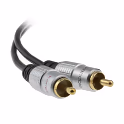 Pro Audio Metal 3.5mm Stereo Jack to 2 RCA Phono Plugs Cable Gold 1m