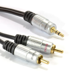 kenable 006942 audio cable 3 m 3.5mm 2 x RCA Black