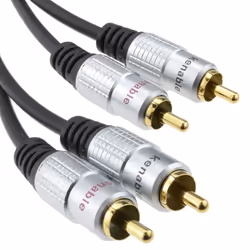 kenable 006944, 2 x RCA, Male, 2 x RCA, Male, 2 m, Black