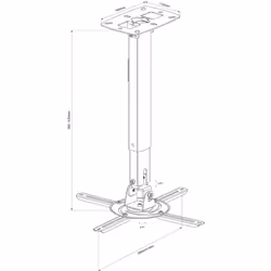 Universal Adjustable Projector Ceiling Mount with Extendable Pole 8kg