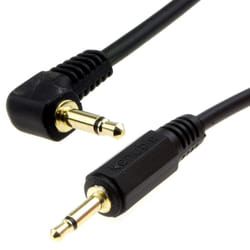 kenable Right Angle MONO 3.5mm Jack Plug to 3.5mm Jack Plug Cable Lead GOLD 1m