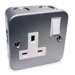 kenable 007039, Type G (BS 1363), Metallic, 250 V, 13 A, 80 mm, 40 mm