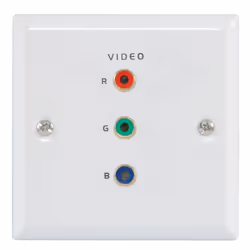 Flush Steel RGB Component Video Steel Wall Face Plate SOLDER White