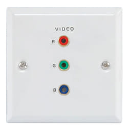 Flush Steel RGB Component Video Steel Wall Face Plate SOLDER White