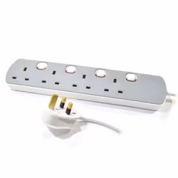 kenable 007081, 10 m, Type G (BS 1363), Type G, White, 4 AC outlet(s), 240 V