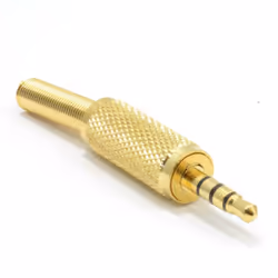 kenable 007173, 3.5mm, Gold, Male, Straight, Metal, Gold