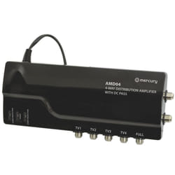 4 Way 4G Ready VHF UHF TV Aerial Distribution Powered Amplifier & DC By Pass