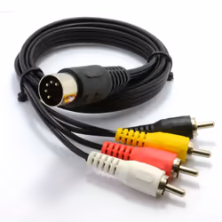kenable 007352, DIN (5-pin), Male, 4 x RCA, Male, 1 m, Black