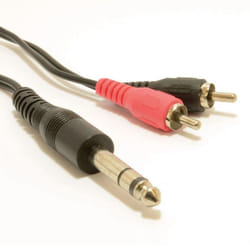 kenable 007395 audio cable 1 m 6.35mm 2 x RCA Black, Red