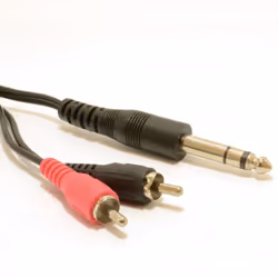 kenable 007395 audio cable 1 m 6.35mm 2 x RCA Black, Red