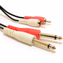 kenable 007399 audio cable 2 m 2 x RCA 2 x 6.35mm Black