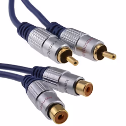 kenable 007461, 2 x RCA, Male, 2 x RCA, Female, 2 m, Blue