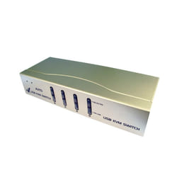 kenable Compact 4 Port USB KVM Switch SOHO With Cables 1 User 4 PCs with Audio