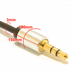 kenable Aluminium PRO 3.5mm Jack to Jack Stereo Audio Cable Lead GOLD  0.5m