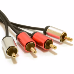 kenable 007519, 2 x RCA, Male, 2 x RCA, Male, 2 m, Black, Red