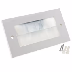 kenable WHITE BRUSH Faceplate for Cable Exit Wall Outlet UK Double Gang White
