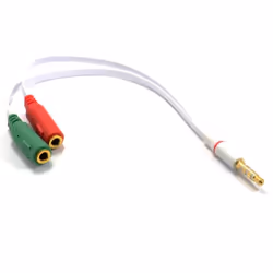 kenable 007635, 3.5mm, Male, 2 x 3.5mm, Female, White