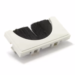 kenable 50mm x 25mm Cable Entry 180 Brush Plate   Insert for Face Plates White