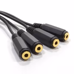 kenable 4 Way Jack Splitter 3.5mm Stereo Jack Plug to FOUR Sockets Cable 20cm