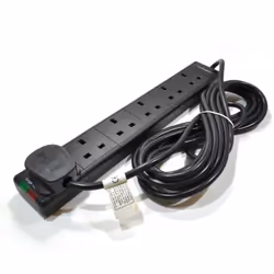 kenable 007863, 6 AC outlet(s), Type G (BS 1363), 250 V, 13 A, Type G (BS 1363), Black