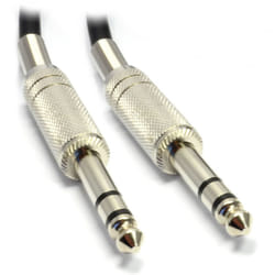 kenable High Quality Stereo Jack 6.35mm METAL Plug to Plug Cable Black 0.5m