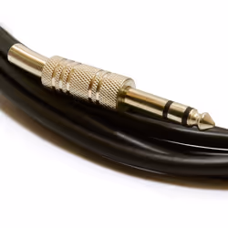 kenable High Quality Stereo Jack 6.35mm METAL Plug to Plug Cable Black 0.5m